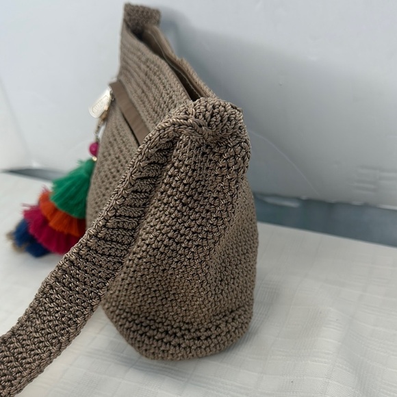 Handcrafted Brown Crossbody Bag with Tassel - Picture 2 of 9